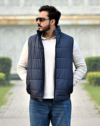 BLUE S/L BOMBER JACKET