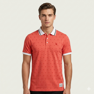 Red Print Polo Shirts