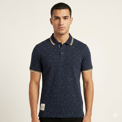 Blue Print Polo Shirts
