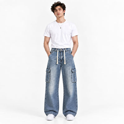 Baggy Denim Jeans Blue-Men