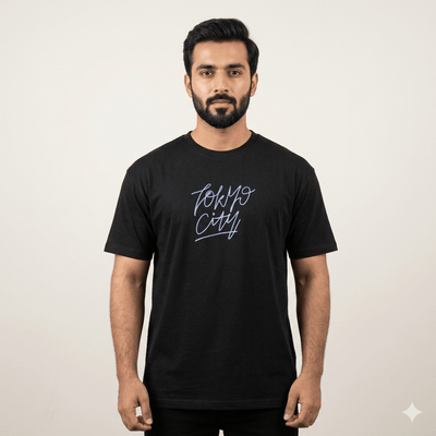 Oversized Basic Round Neck T-Shirt (Black) - ASY Garments