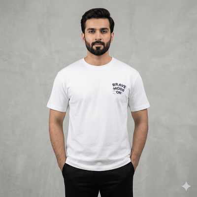 Oversized Basic Round Neck T-Shirt (White) - ASY Garments