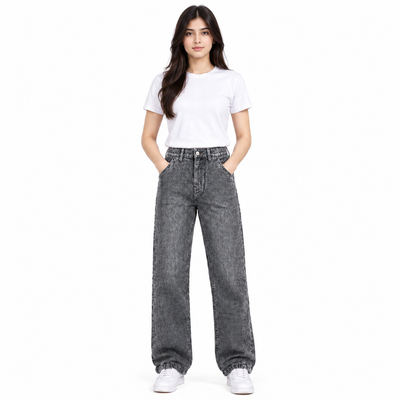 Oversized Loose Fit Jeans for women – Black (